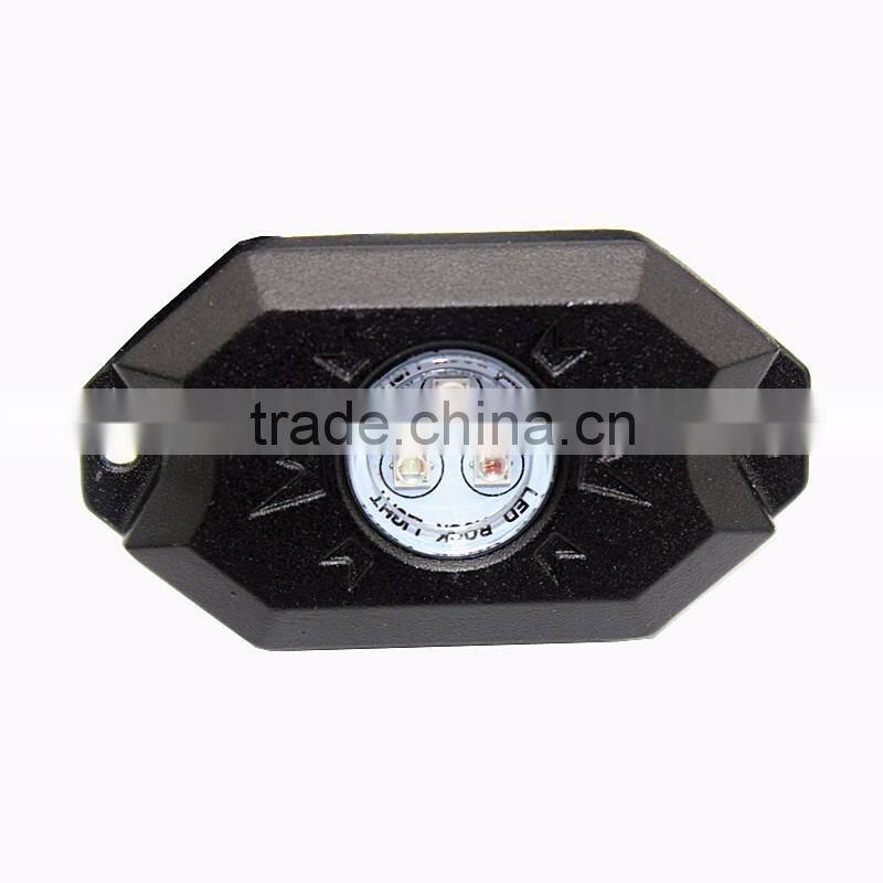 8PCS RGB C-ree LED Rock Light tail Fender Under Under Car Decorative Offroad RGB Light with Bluetooth Controller