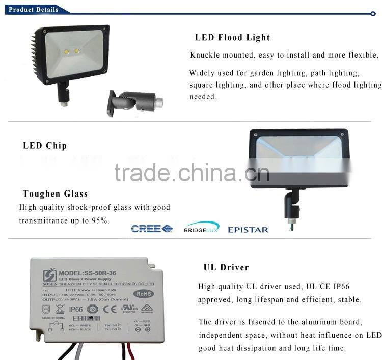 NEW UL DLC 30W LED Flood Light Knuckle Mounted with 5 Years Warranty