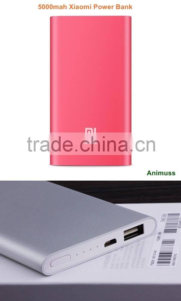 9.9mm USB Slim 5000mAh Original Xiaomi Power Bank Mi Portable battery pack Charger For Mi4 Mi3 For iPhone 6 5s Cell Phones