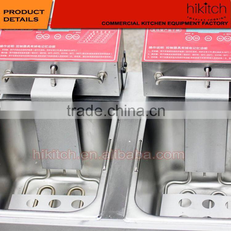 commercial kitchen equipment electric 2- Basket deep fryer in Guangzhou