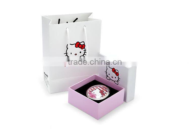 Winho red corals design pocket mirror with crystal cover