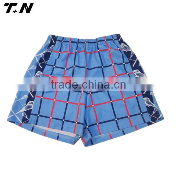 Printed polyester lacrosse sports shorts