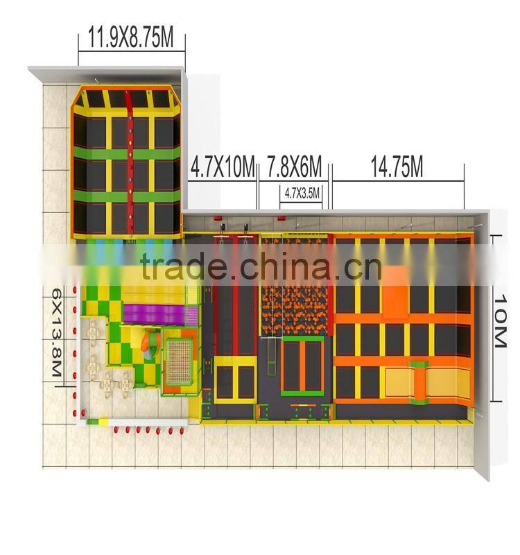 large trampoline party supplies for kids and adults games with ocean ball pool and foam pit and big slide