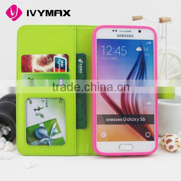 New Colorful wallet leather phone case for samsung galaxy s6
