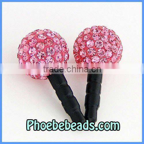 Wholesale Hot Pave Crystal Rhinestone Dustproof Plug Earphone Anti Dust Jack Cap For Mobile Phone Iphone Ipad Ipod MDP-P1204