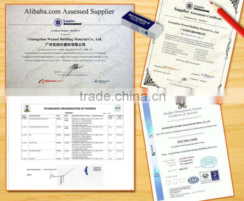 Wanael stone roof tile/interlocking roof shingles/improved substitute of spanish clay roof tile