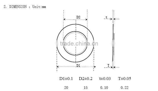 20mm Piezo Disc FT-20T-3.9BE