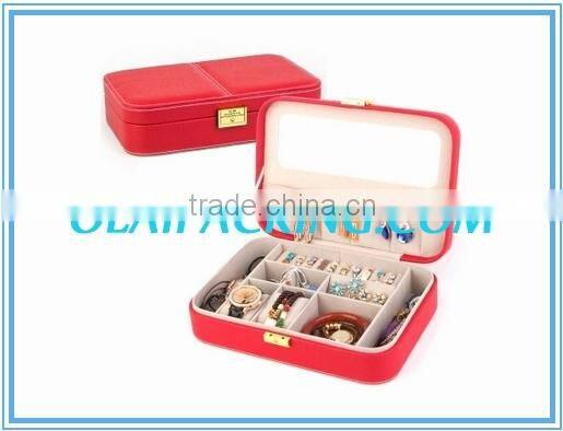 Rose-colored Leather Jewelry Watch Storage