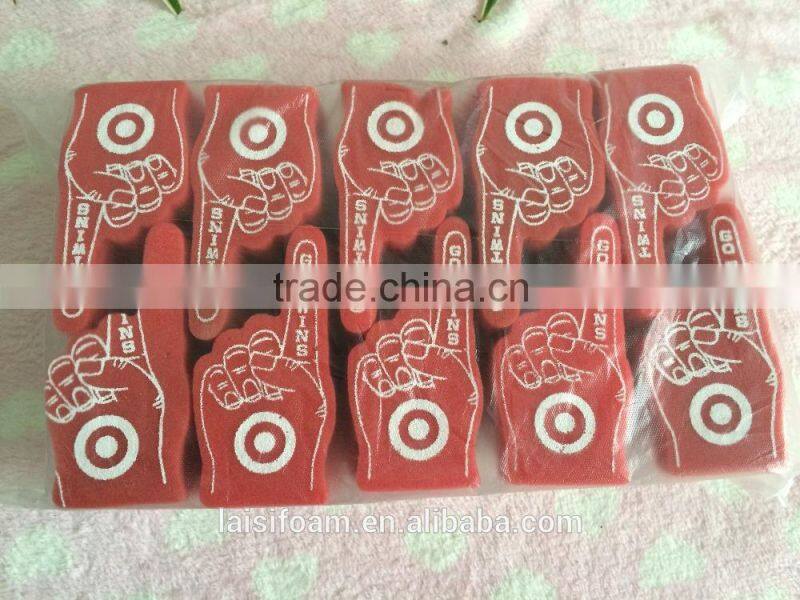 printed cheering finger foam palm foam hand for game cheering LS-F-015-A