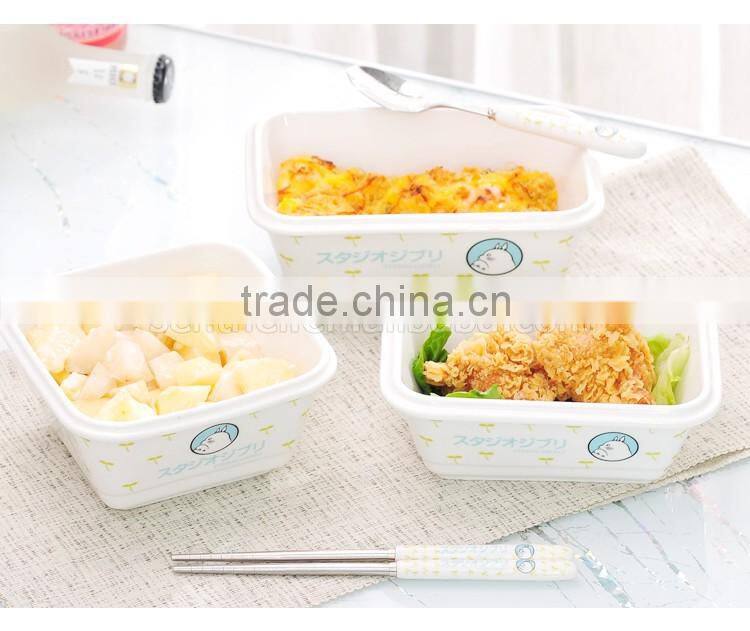 Bento lunch box,Rectangular ceramic Lunch Box with airtight lid,kids lunch box