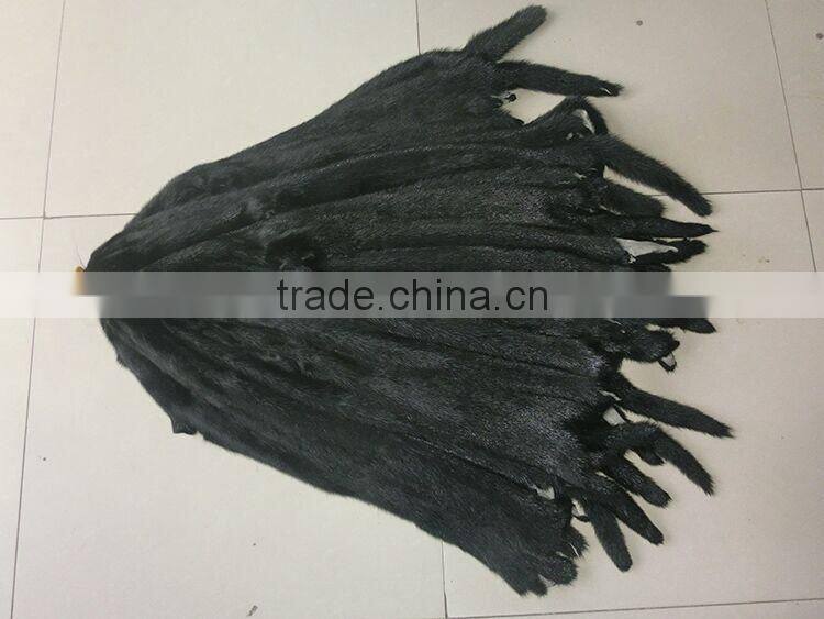 Factory Direct Black Color Sable Fur Skin / Real Tan Mink Fur Skin