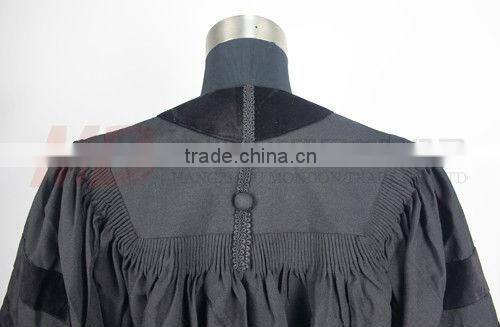 Deluxe Doctoral Graduation Tam and Gown Matte Black-US