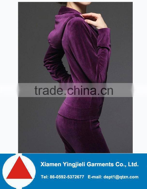 women sexy slim fit velvet clothing set