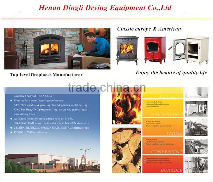 Vertical small fireplace installation, wooden fireplace system