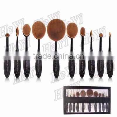 Hot Selling 10pcs Oval Makeup Brushes high quality toothbrush makeup brush set