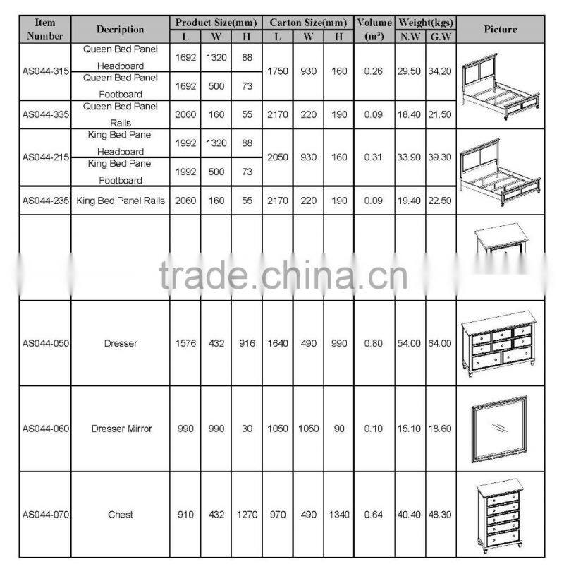 Yihua Tamarack White Master Bedroom Round Platform Bed Queen Size