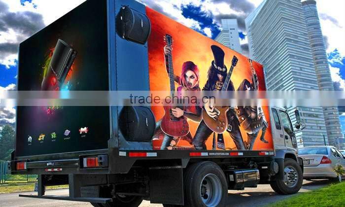 full color p8 outdoor three sides truck led display board