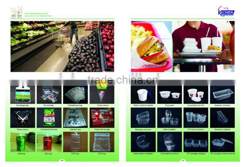 plastic food container with lid /round square /reusable disposable