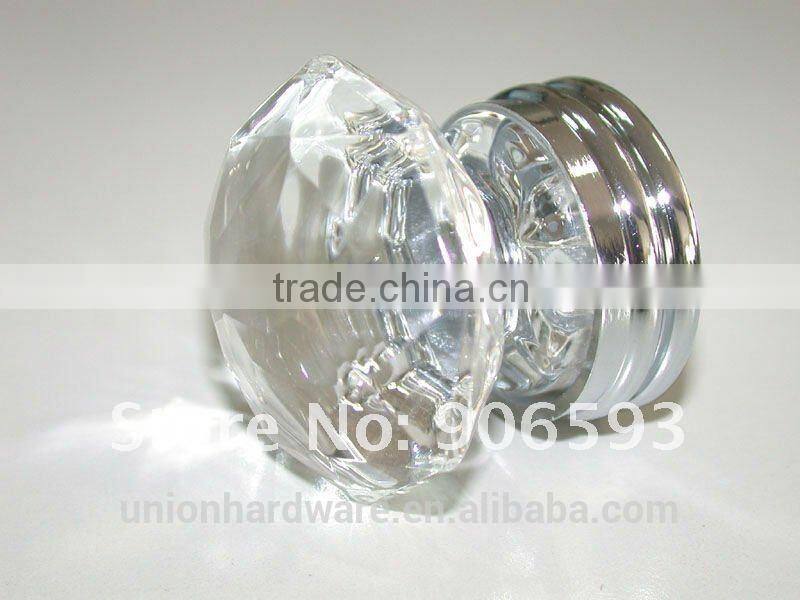 Modern european crown shape crystal cabinet door knob 35mm on brass base