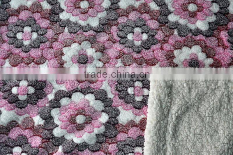 jacquard fleece sherpa throw