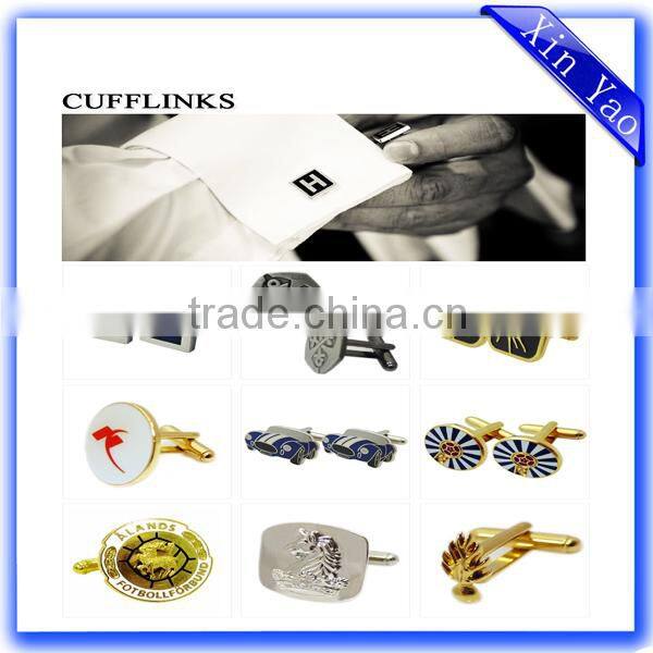 Custom design wholesale metal blank gold cufflink