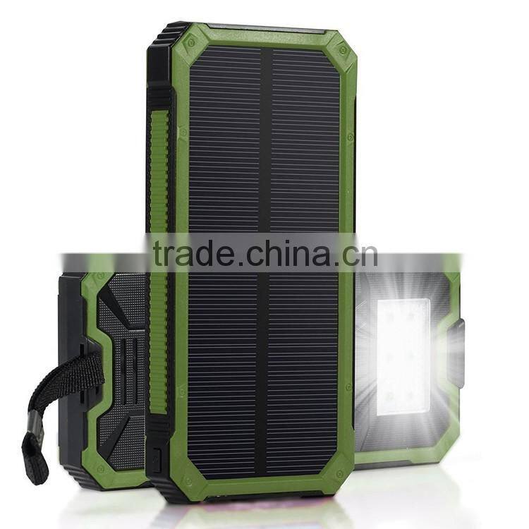 Best selling products solar power bank charger 20000mAh with LED light