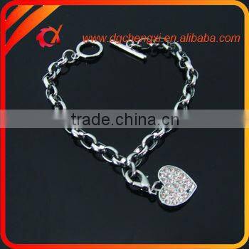 Link Bracelet with Fashion Moon & Heart Shaped Charms