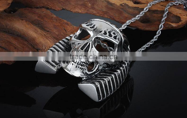 KSTONE High quality stainless steel Egyptian Pharaoh skull pendant