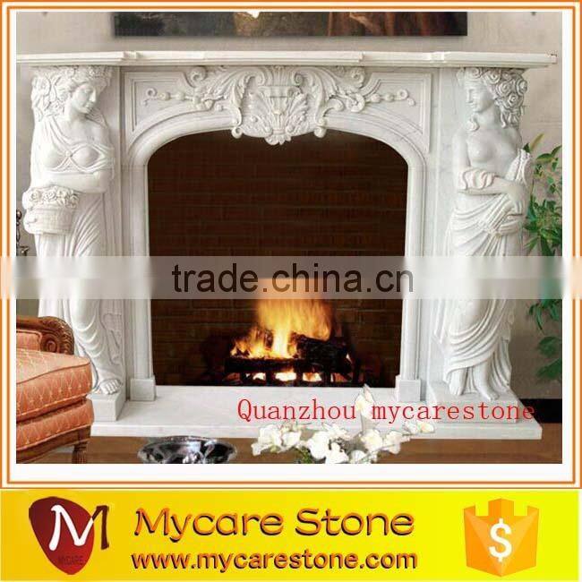 Hot sale interior decoration marble stone fireplace