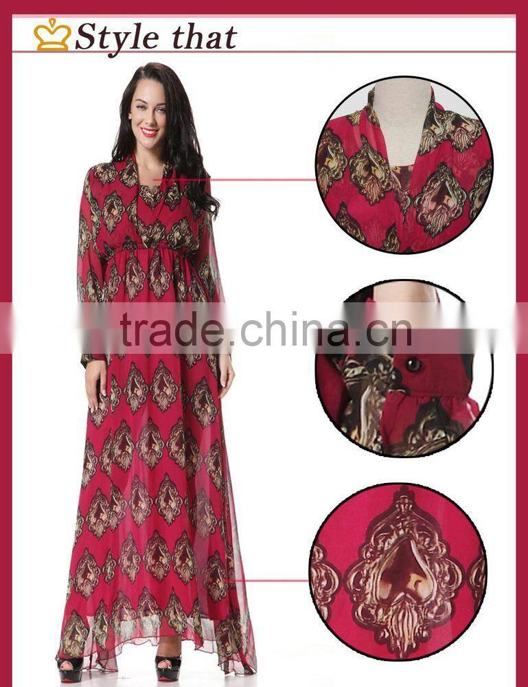 The summer dress code of the new D family of irregular Sacred Heart printed chiffon Italy classical romantic style