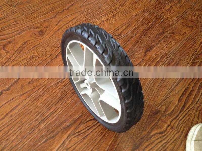 8 inch rubber wheel with plastic rim used for toys kid cart wheels