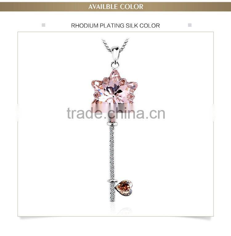 OUXI 2016 Top quality Korean design Key charming Pendant indian jewelry necklaces 11533