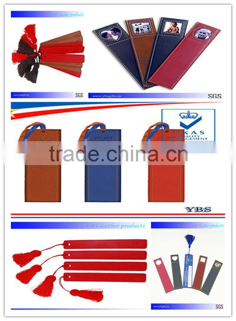wholesale pu leather bookmark with photo pocket