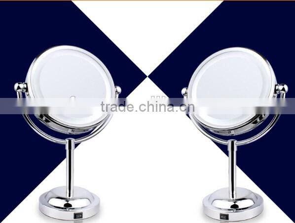 Double-Sided Makeup Mirror with LED Light , double led mirror , led table mirror