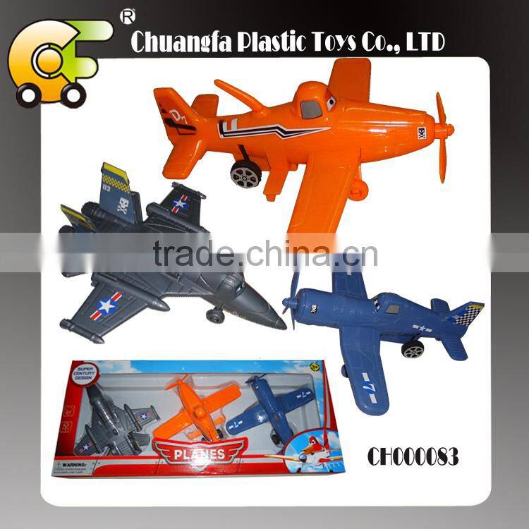 Plastic pull back plane 3 models 3 colors