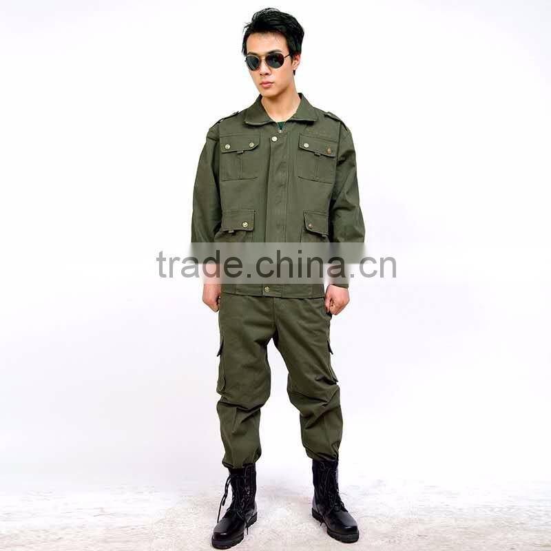 Factory direct supply of green outdoor leisure suit overalls for foreign auto repair welding camouflage uniforms