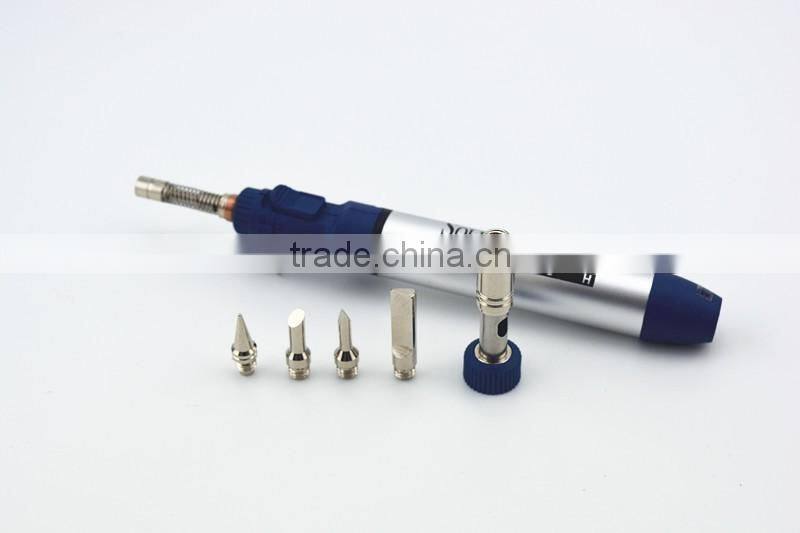 Multi-functional Flame Butane Gas Soldering Iron Pen Torch 4 Tips EK-061