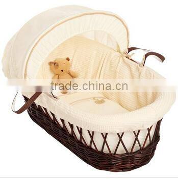 Dark Brown Baby wicker moses basket