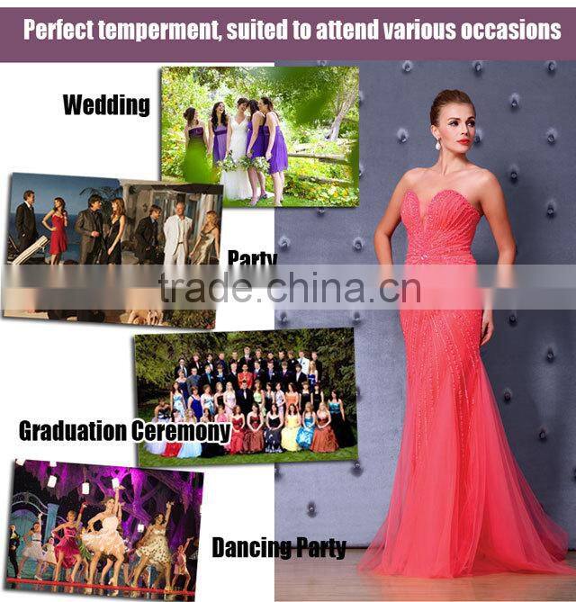 Luxurious Beads Sexy Elegant girl party wear western evening dress 2015