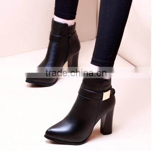 2016 Sexy round toe chunky heel ankle boots Women Sexy chunky Pumps Shoes PQ4385
