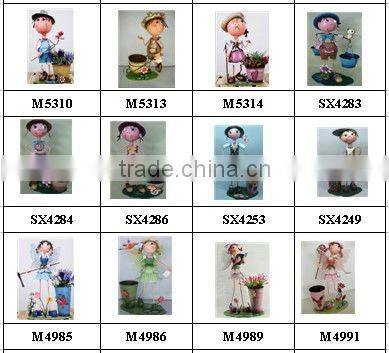 Handmade Garden Metal Doll Metal Fairy with flower pot