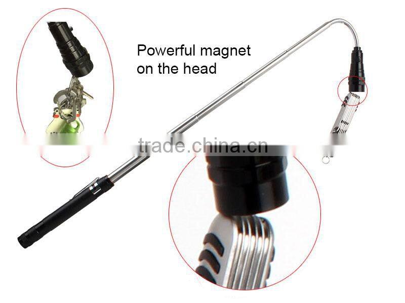Magnetic pickup tool battery operated led light, flexible magnetic work light