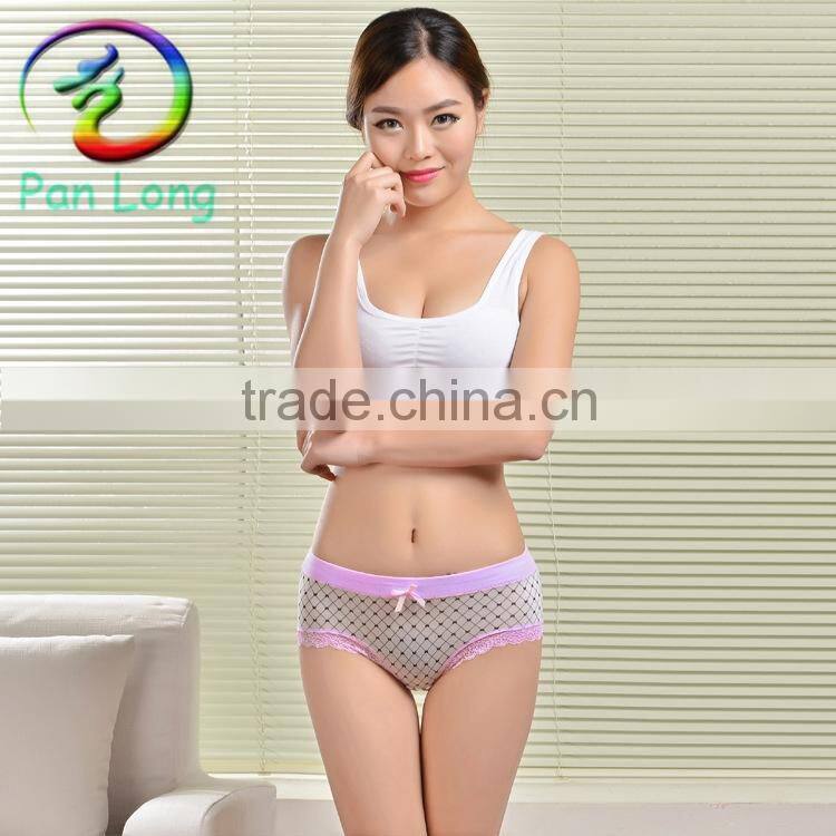 New arrive Sexy Briefs Panties undergarments for women lace panties with mesh printed