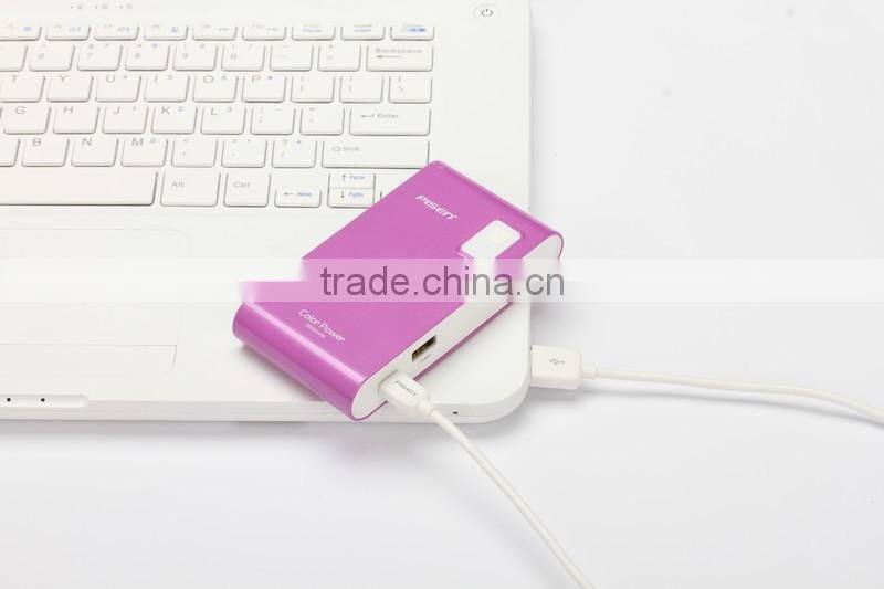 pisen color mobile power bank 4200 mah external battery charger for mobile phone