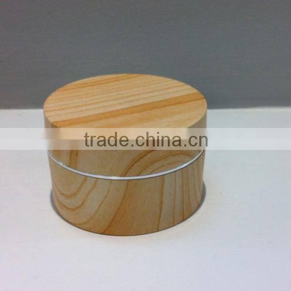 Round plastic type bamboo cosmetic jars for skin care cream use