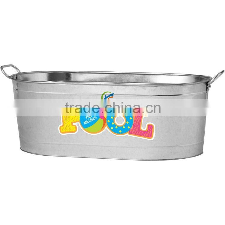 Large Metal Personalized Beverage Galvanized Tub