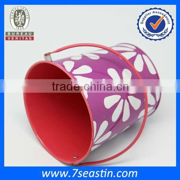 Small Metal Tin Bucket Garbage Can With Handle Customer New Design