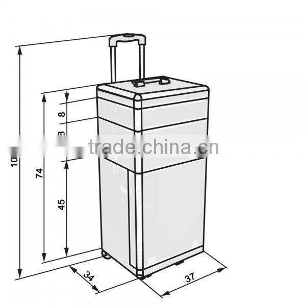 4 in 1 professional rolling alu makeup case for artist