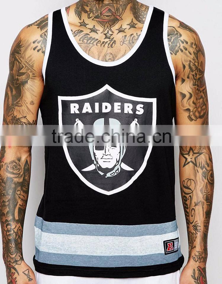 Fashionable Mens Tank Top with Raiders Print