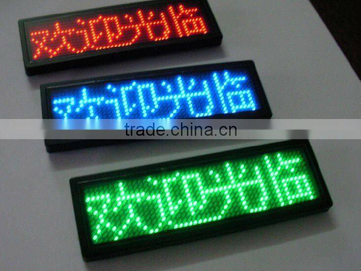 alibaba express china electronic magnetic programmable and usb rechargeable led scrolling badge